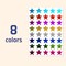 8 Colors - 1000 Pack (0.6" Diameter), Foil Star Metallic Stickers